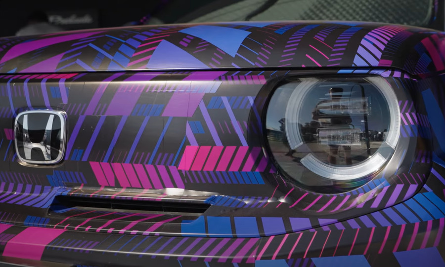 close up koplamp van de honda super ev concept